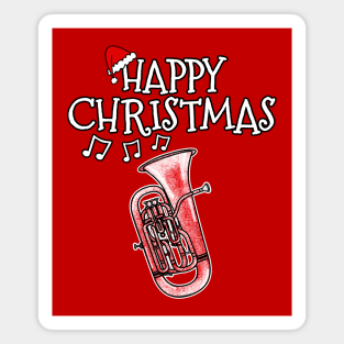 Christmas Euphonium Brass Musician Santa Hat Xmas 2022 Magnet